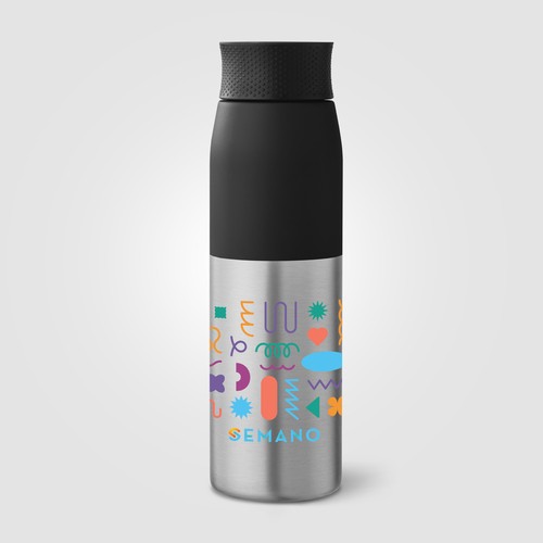 Bouteille Borealis à couvercle à torsion en acier inoxydable recyclé - 650 ml