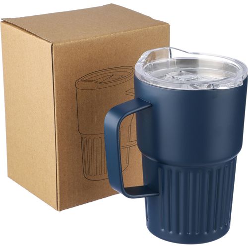 Recycled stainless steel double-walled travel mug (450 ml) Calo Recycled stainless steel double-walled travel mug (450 ml) Calo