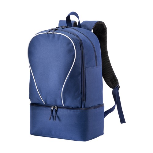 600D polyester sports backpack, large main compartment and padded shoe compartment. 600D polyester sports backpack, large main compartment and padded shoe compartment.