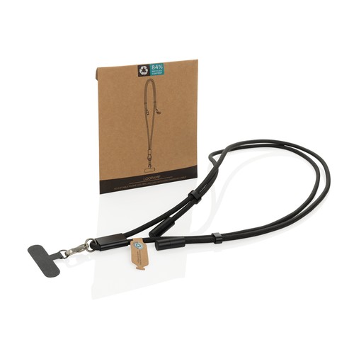 LoopAmp RCS rPET verstelbaar telefoonkoord met 60W kabel LoopAmp RCS rPET verstelbaar telefoonkoord met 60W kabel