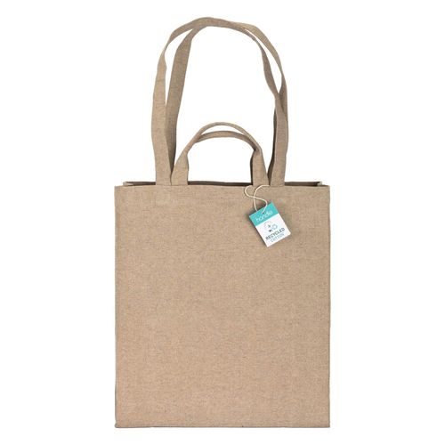 Bolsa con fuelle de algodón reciclado, 280 g/m², con doble asa. Bolsa con fuelle de algodón reciclado, 280 g/m², con doble asa.