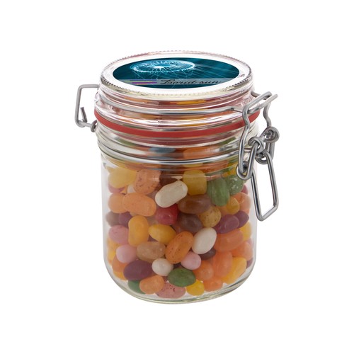 Weckpotje 0,4 liter, gevuld met snoep