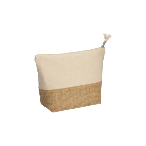 290g/ m2 cotton beauty case , with jute base and zip closure 290g/ m2 cotton beauty case , with jute base and zip closure