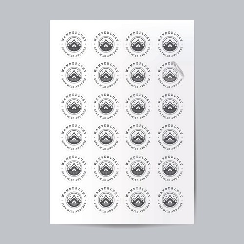 Sticker blanc en PLANCHE A4 (INT/EXT) Blanc 5 stickers intérieurs