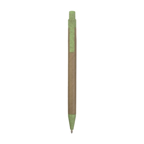 Stylo à déclic en papier recyclé avec détails en paille de blé (50%) et PP (50%)