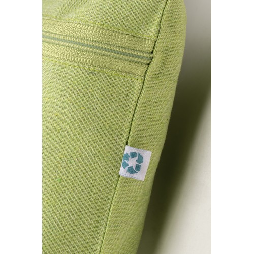 Porta documenti in cotone riciclato 180 g/m2  con chiusura a zip, certificato GRS