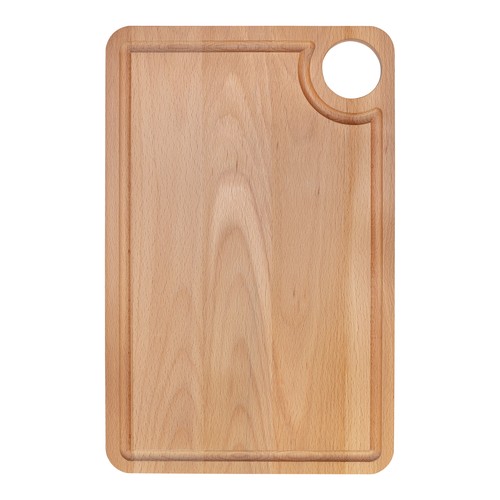 Beech board with juice groove and hanging hole 34x22 cm Beech board with juice groove and hanging hole 34x22 cm