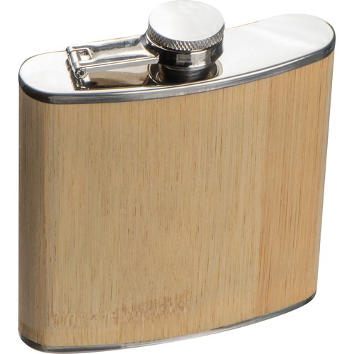 Hip flask with bamboo cover Hip flask with bamboo cover
