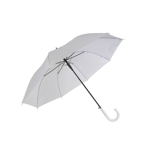 Automatic umbrella with metal shaft and plastic crook handle