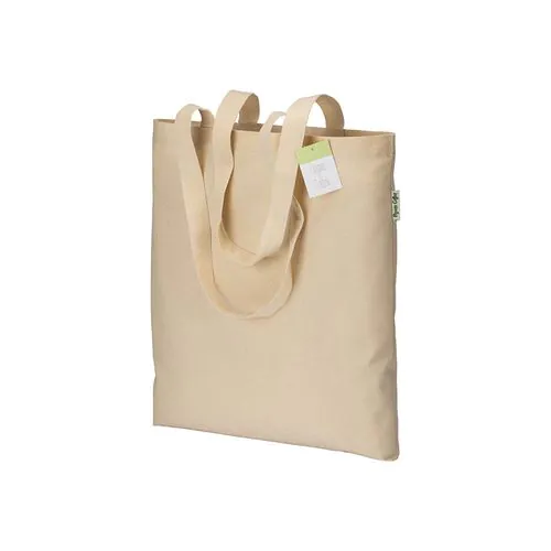 190 g/m2 organic cotton shopping bag, long handles