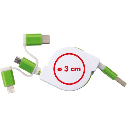Extendable charging cable with 3 plugs Extendable charging cable with 3 plugs