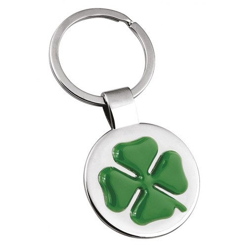 PORTE-CLES TREFLES 4 FEUILLES VERT