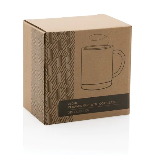 Taza de cerámica con base de corcho 280ml. Taza de cerámica con base de corcho 280ml.