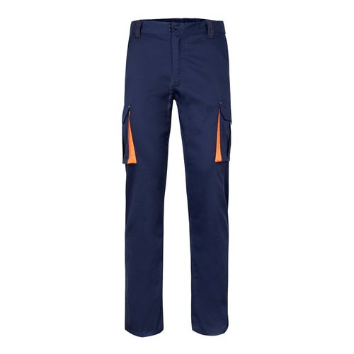 VL FIDES. Two-tone, multi-pocket stretch trousers (240g/m²), in cotton (46%), EME (38%) and polyester (16%)