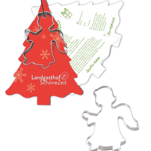Baking shape with recipe book fir tree - angel