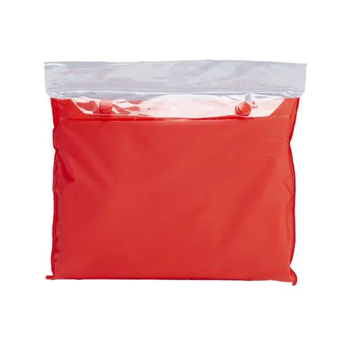Poncho de pvc con capucha en funda. Poncho de pvc con capucha en funda.