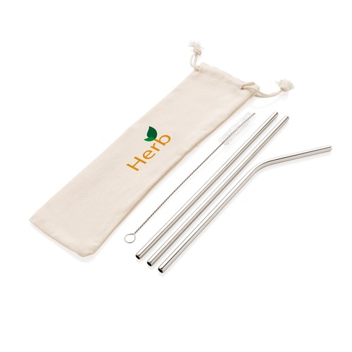 Reusable stainless steel 3 pcs straw set Reusable stainless steel 3 pcs straw set