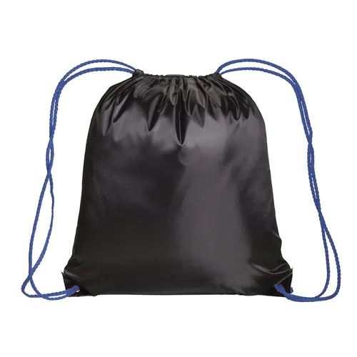 Mochila negra de poliester 210T con asas coloradas Mochila negra de poliester 210T con asas coloradas