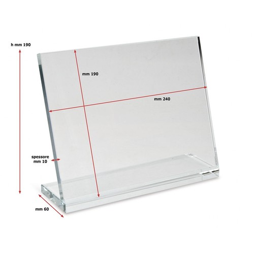 SLOPED GLASS WITH BASE 240X190X10 MM