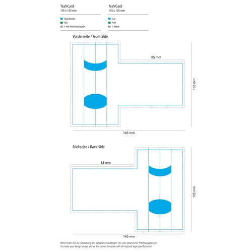 Tea-V-Card - Biglietto da visita incl. 1 TeaStick "Design Personalizzato"