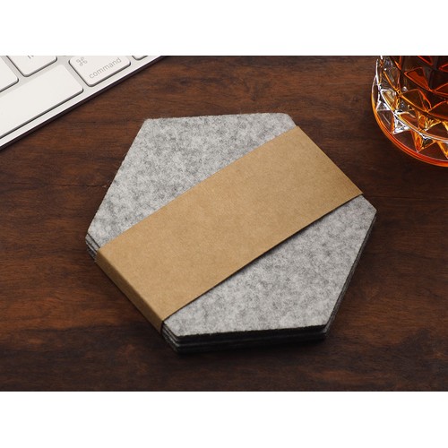 Juego de 4 posavasos de fieltro