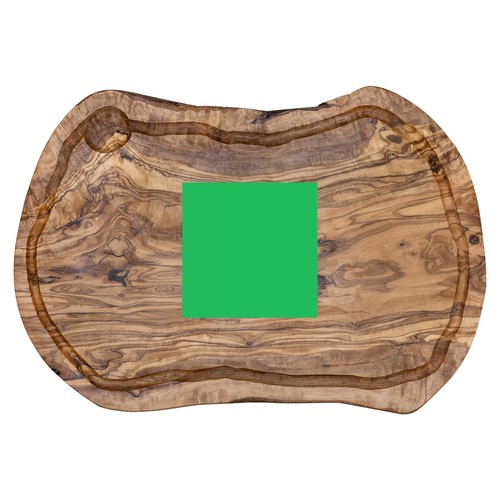 Tagliere ovale in legno d’olivo con canaletta ca. 35x15 cm