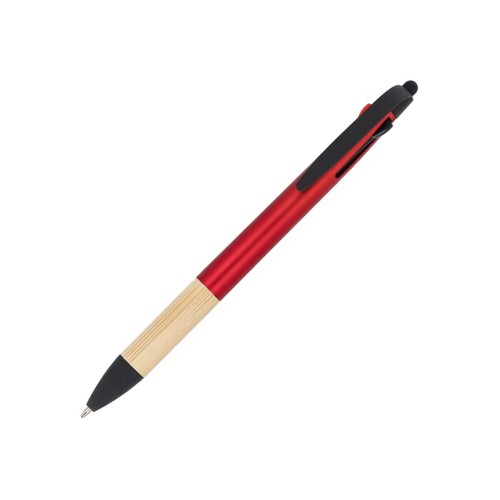 3-colour pen with bamboo grip