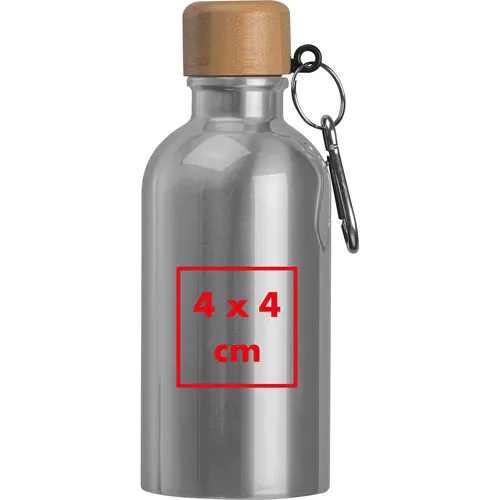 Stainless steel drinking bottle with carabiner, 400ml Stainless steel drinking bottle with carabiner, 400ml