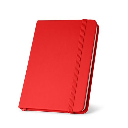 CAMPUS. Cahier A5 à couverture rigide en PU (35% recyclé) avec pages lignées 100% recyclé