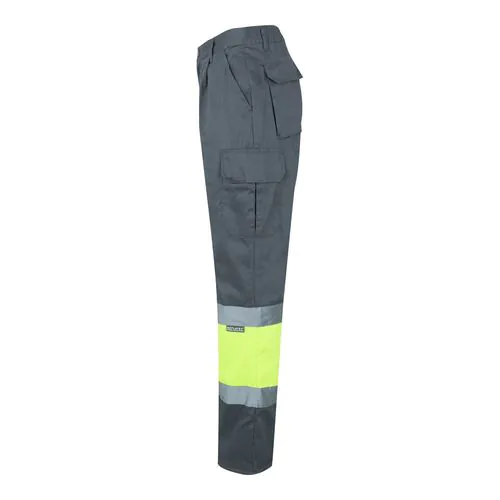 VL ATHENA. Pantalon bicolore en sergé (210g/m²), doublé, multi-poches, en coton (20%) et polyester (80%)