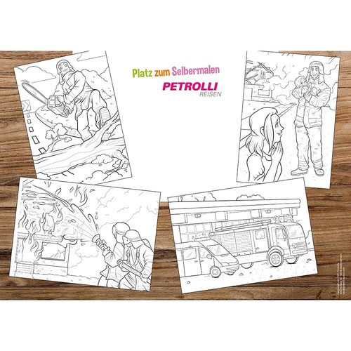 Coloring sheets set - with digital printing Coloring sheets set - with digital printing