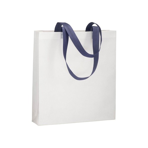 Bolsa de tejido sin tejer termosoldado (80 g/m2), asas largas y fuelle