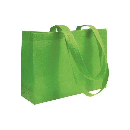 Heat-sealed 70 g/m2 non-woven fabric shopping bag with bottom gusset and long handles