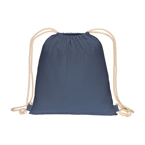 Solid-colour backpack in recycled cotton (140 g/m2). Double drawstring closure