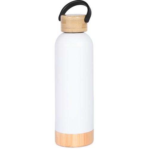 500 ML VACUUM BOTTLE WITH DOUBLE WALL IN STEEL AND BAMBOO