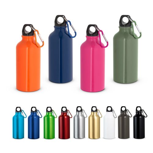 LANDSCAPE S. Aluminium sports bottle with carabiner 400 mL LANDSCAPE S. Aluminium sports bottle with carabiner 400 mL
