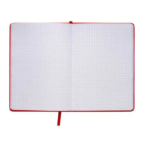 PU notebook with coloured elastic, squared sheets (80 pages), satin bookmark