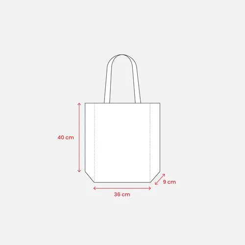 Bolsa de tejido sin tejer termosoldado, asas largas y fuelle Bolsa de tejido sin tejer termosoldado, asas largas y fuelle