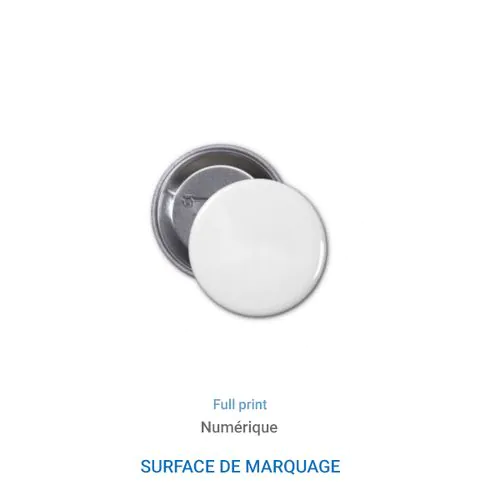 Badge EPINGLE rond Brillant 38 mm