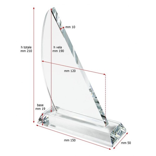 TROPHY SAIL 190X120X10 MM TROPHY SAIL 190X120X10 MM