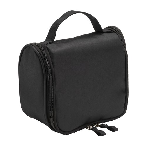 Microfiber beauty case with zipper, large inside pockets, hook and handle Microfiber beauty case with zipper, large inside pockets, hook and handle