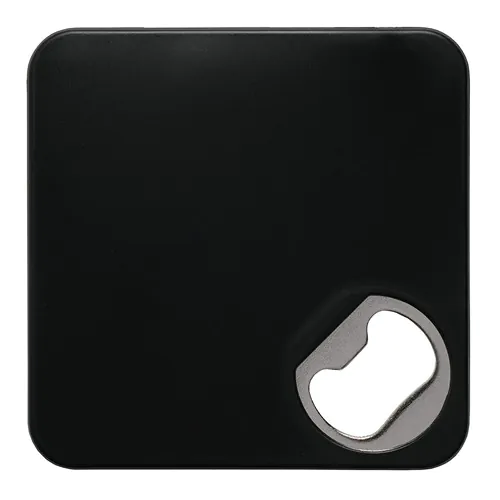 COASTER WITH BOTTLE OPENER IN PLASTIC AND METAL COASTER WITH BOTTLE OPENER IN PLASTIC AND METAL