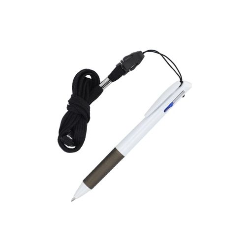 3 Colour pen with grip and keycord