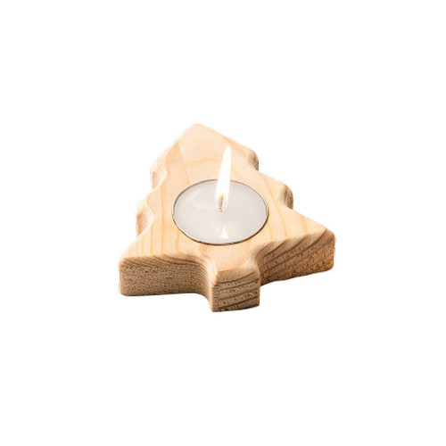 MAKA bougie dans un support en bois