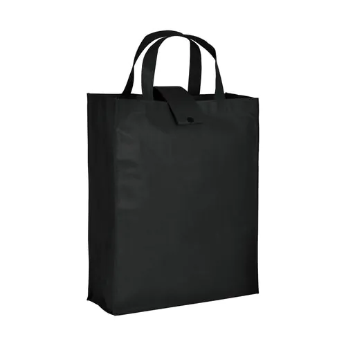 80 g/m2 non-woven fabric foldable shopping bag with gusset and short handles