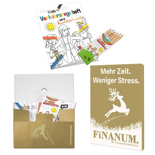 Coffret de coloriage A6 - Noël - Kit de dessin neutre