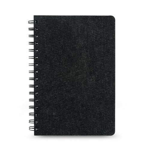 MISHIMA. Block notes A5 con copertina semirigida in feltro riciclato (100% rPET) , con spirale e pagine a righe