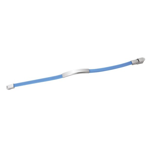 BRACCIALE ACCIAIO E EVA AZZURRA 0.5CM