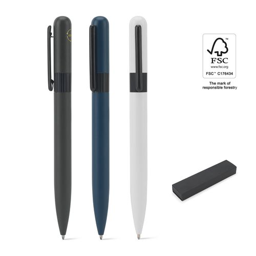 ELSIE ROUND. Stylo à bille en métal (60% recyclé) avec design arrondi