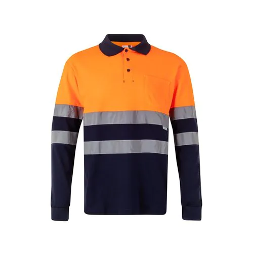 VL PLUTO. Polo piqué bicolore (150g/m²) à manches longues, en coton (55%) et polyester (45%) VL PLUTO. Polo piqué bicolore (150g/m²) à manches longues, en coton (55%) et polyester (45%)